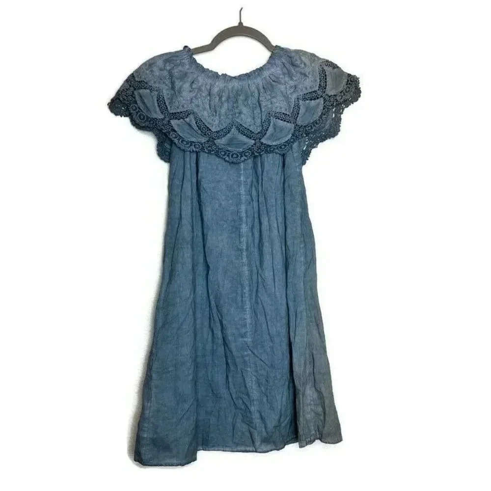 Knox Rose Off‎ Shoulder Lace Chambray Dress